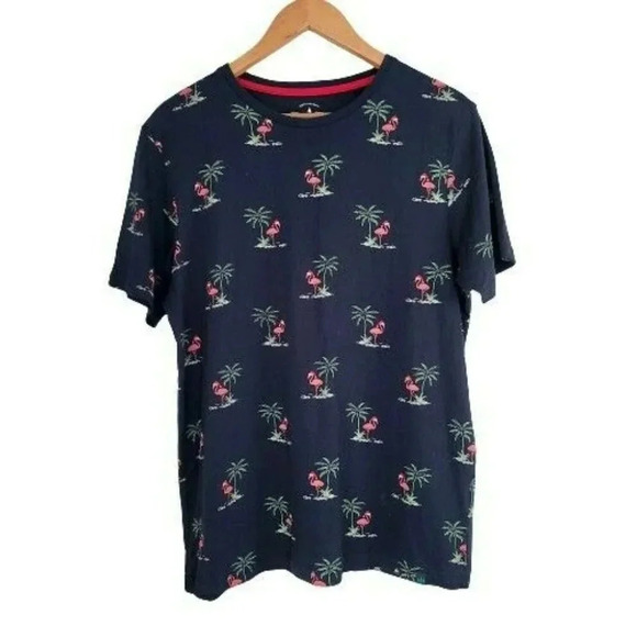 Denim & Flower T-shirt size M Ricky singh  Holiday Edition Flamingo/palm men's - Picture 1 of 12